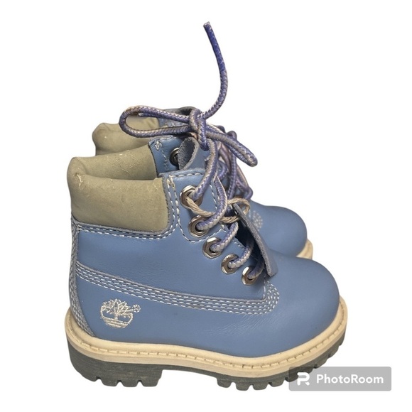Timberland Light Blue Leather Boots - Picture 1 of 6